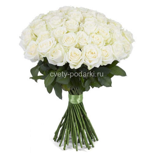 Букет 45 белых роз (70см)